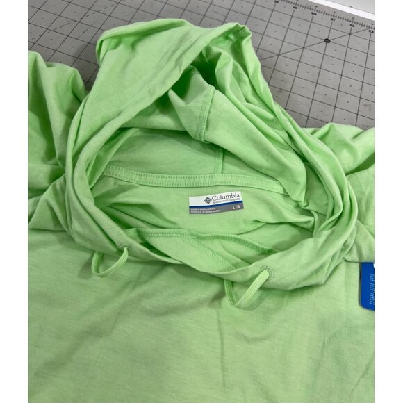 Columbia Women's Sun Trek Hooded Pullover Sz. L Light Green Omni-Shade UPF 50 - Picture 5 of 11